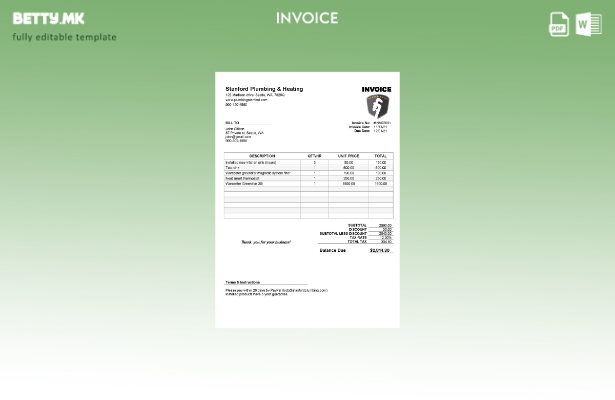 Шаблон за водовод и греење во модерен стил САД Стенфорд